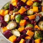 Winter Vegetable Salad with Butternut Squash, Brussels Sprouts, and Beets