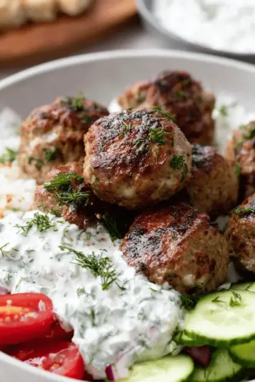 Healthy Greek Turkey Meatballs With Tzatziki