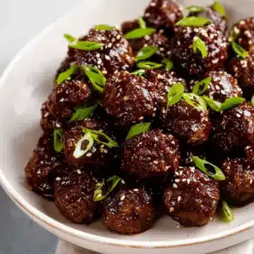 Sticky Mongolian Beef Meatballs