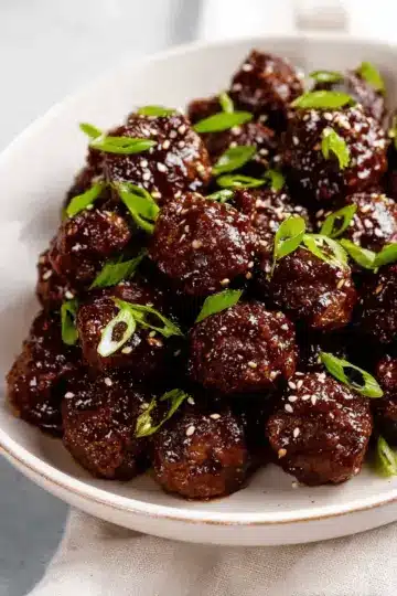 Sticky Mongolian Beef Meatballs