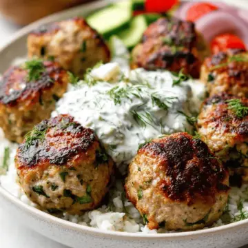 Healthy Greek Turkey Meatballs With Tzatziki