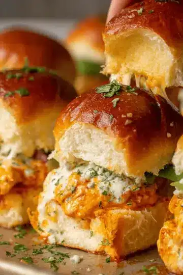 Sheet Pan Buffalo Chicken Sliders