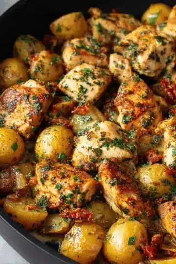 Garlic Butter Chicken and Potato Skillet