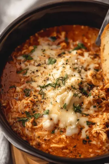 Crockpot Chicken Parmesan Soup