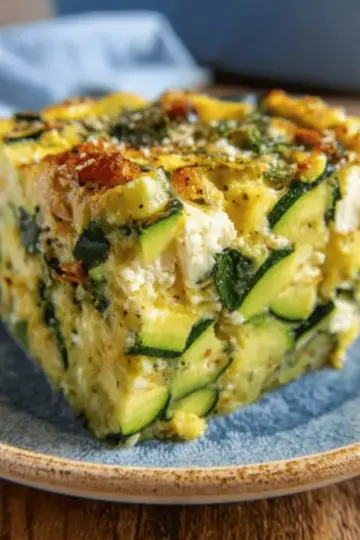 Baked Zucchini, Spinach, and Feta Casserole