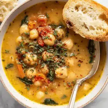 Vegan Garlic Chickpea Soup