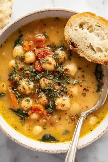 Vegan Garlic Chickpea Soup