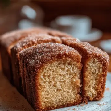 Spiced Apple Cider Donut Loaf with a Cinnamon Sugar Crust