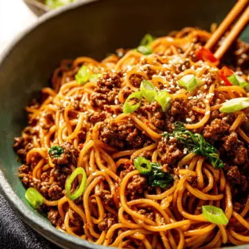 Mongolian Ground Beef Noodles