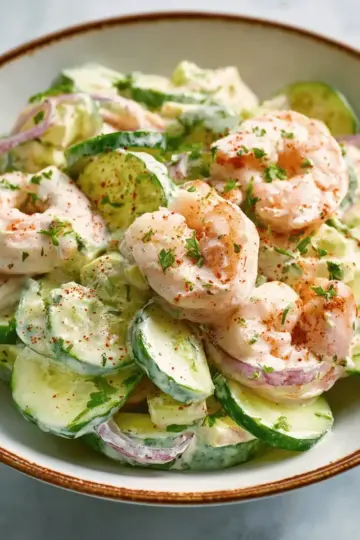 Creamy Cucumber Shrimp Salad