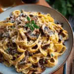 Caramelized Leek and Mushroom Gruyere Pasta