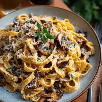Caramelized Leek and Mushroom Gruyere Pasta