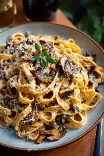 Caramelized Leek and Mushroom Gruyere Pasta