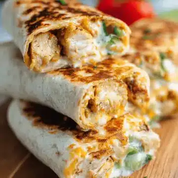 Cheesy Garlic Chicken Wraps