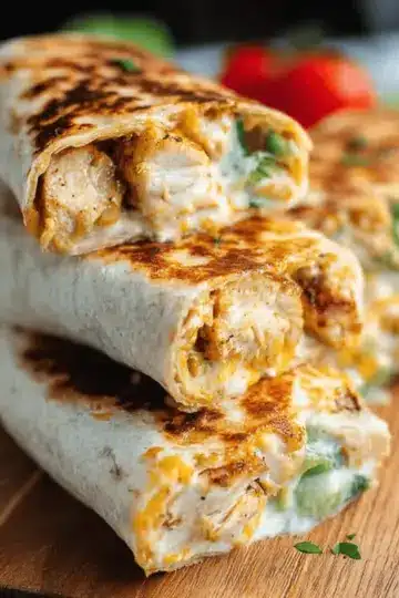 Cheesy Garlic Chicken Wraps