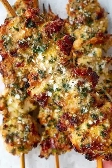 Garlic Parmesan Chicken Skewers