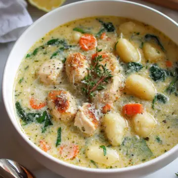 Lemon-Parmesan Chicken Gnocchi Soup