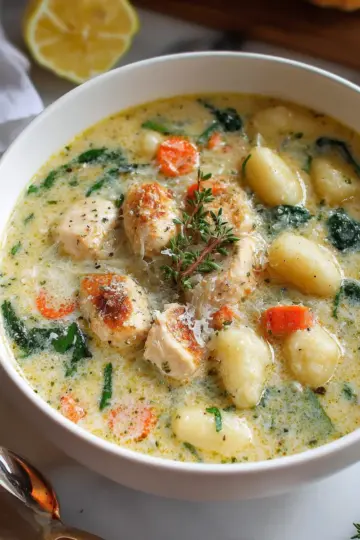 Lemon-Parmesan Chicken Gnocchi Soup
