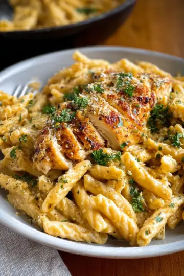 Garlic Parmesan Chicken and Pasta (One-Pan)