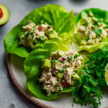 Yummy Avocado Chicken Salad Lettuce Wraps recipe