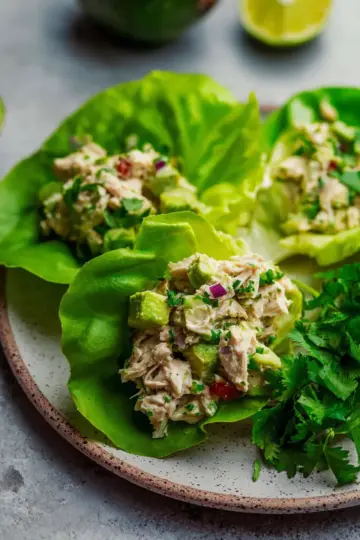 Yummy Avocado Chicken Salad Lettuce Wraps recipe
