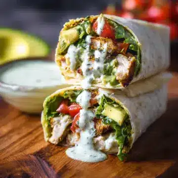 Avocado Ranch Chicken Burrito Wraps
