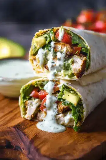 Avocado Ranch Chicken Burrito Wraps