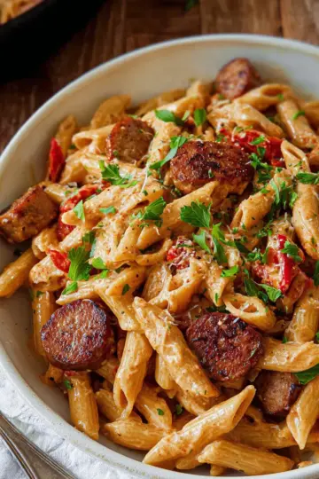 Creamy Cajun Sausage Pasta