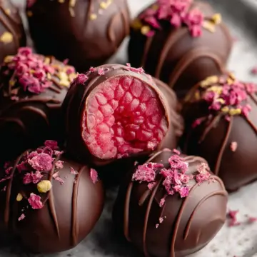 Raspberry Dark Chocolate Truffles