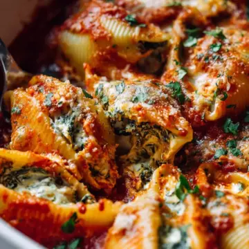 Spinach ricotta stuffed shells