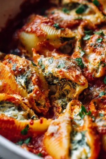 Spinach ricotta stuffed shells