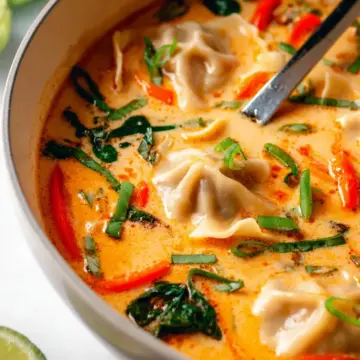 Thai Red Curry Potsticker Soup
