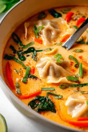 Thai Red Curry Potsticker Soup