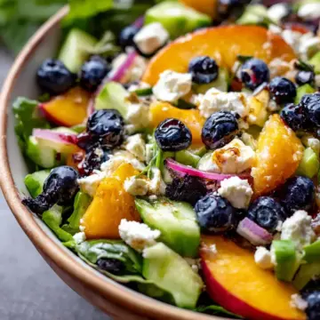 Blueberry Peach Feta Salad