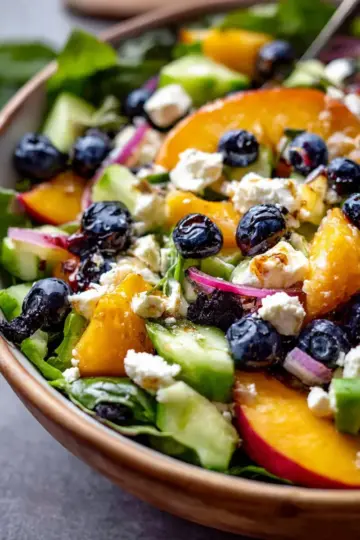 Blueberry Peach Feta Salad