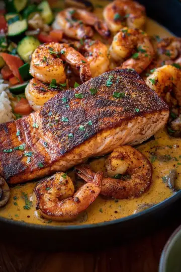 Cajun Salmon and Shrimp