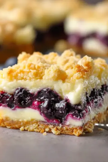 Blueberry Cream Cheese Crumb Bars