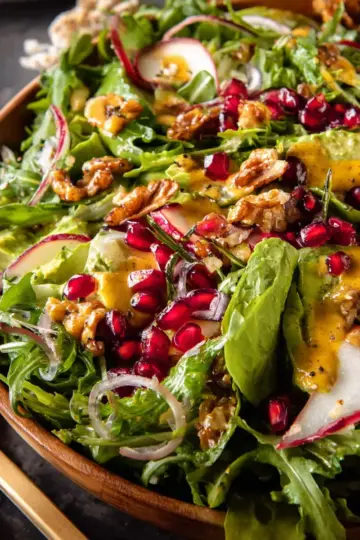 Christmas Salad with Honey Mustard Dressing.