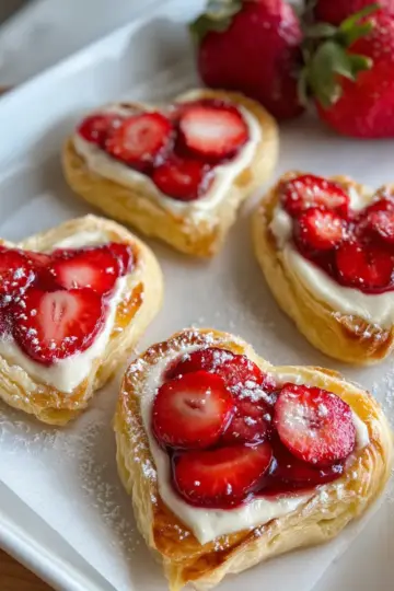 Strawberry Cheesecake Danish Hearts
