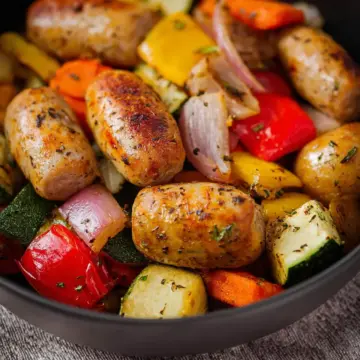 Air Fryer Sausage and Vegetables