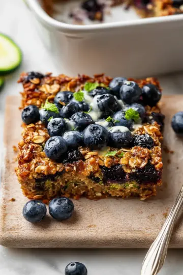 Zucchini Blueberry Baked Oatmeal