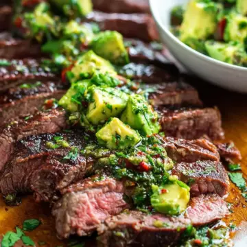 Skirt Steak with Avocado Chimichurri