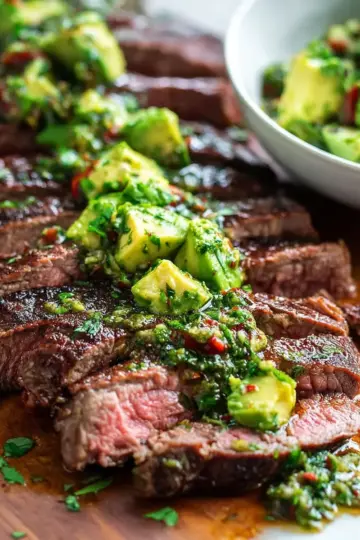 Skirt Steak with Avocado Chimichurri