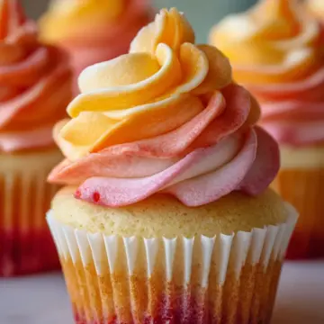 Mango Strawberry Sunset Cupcakes Recipe
