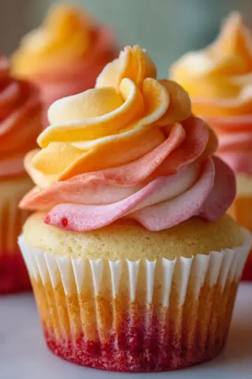 Mango Strawberry Sunset Cupcakes Recipe