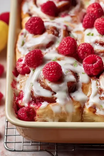 Lemon Raspberry Cinnamon Rolls