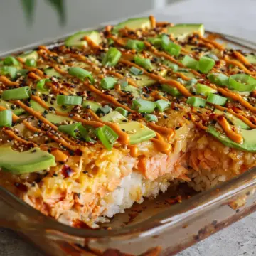 Spicy Salmon Sushi Bake
