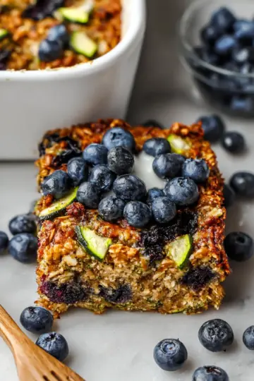Zucchini Blueberry Baked Oatmeal