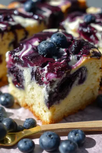 Swirled Vanilla Blueberry Jam Snack Cake.