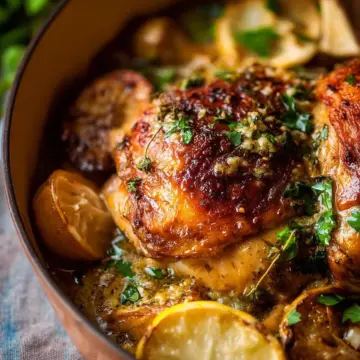 Creamy Lemon and Herb Pot Roasted Chicken